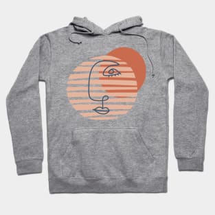 Abstract Face Line Art Modern Shapes Hoodie